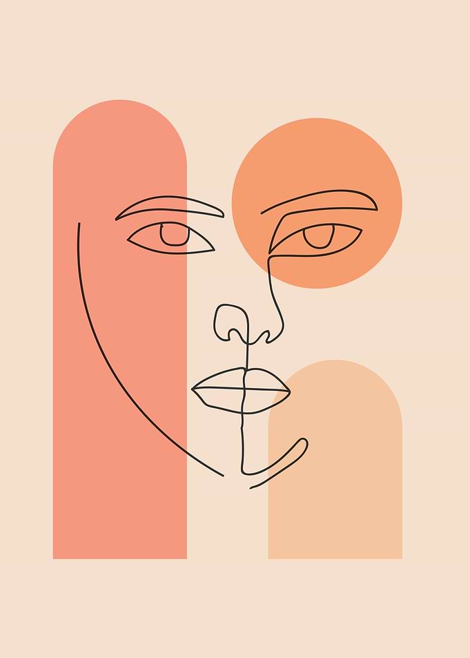 Bohemian Female face line