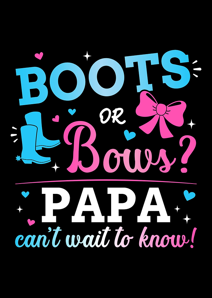 Gender reveal boots or bow