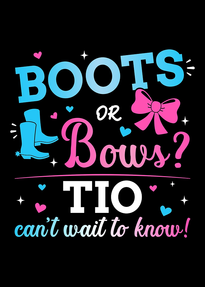 Gender reveal boots or bow
