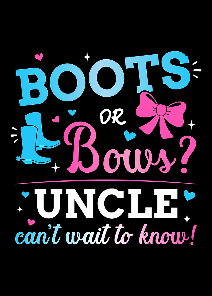 Gender reveal boots or bow