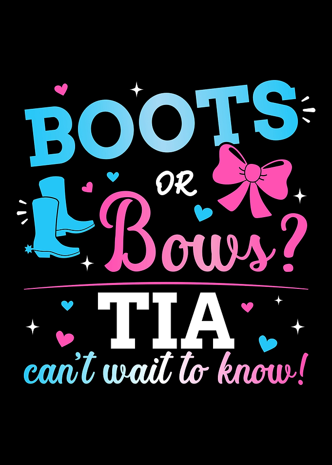 Gender reveal boots or bow