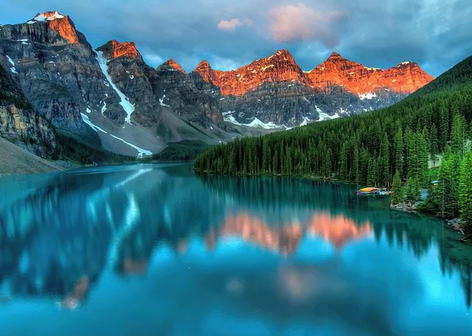 Mountains At Lake Nature
