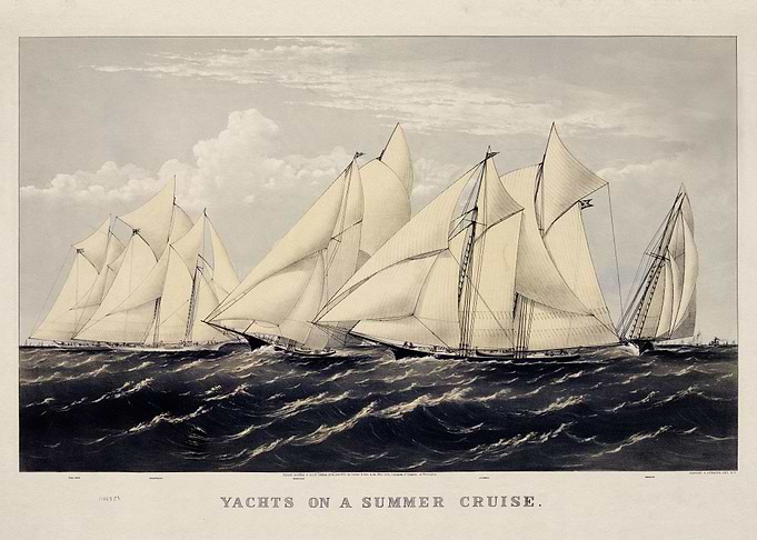 Yachts on a summer