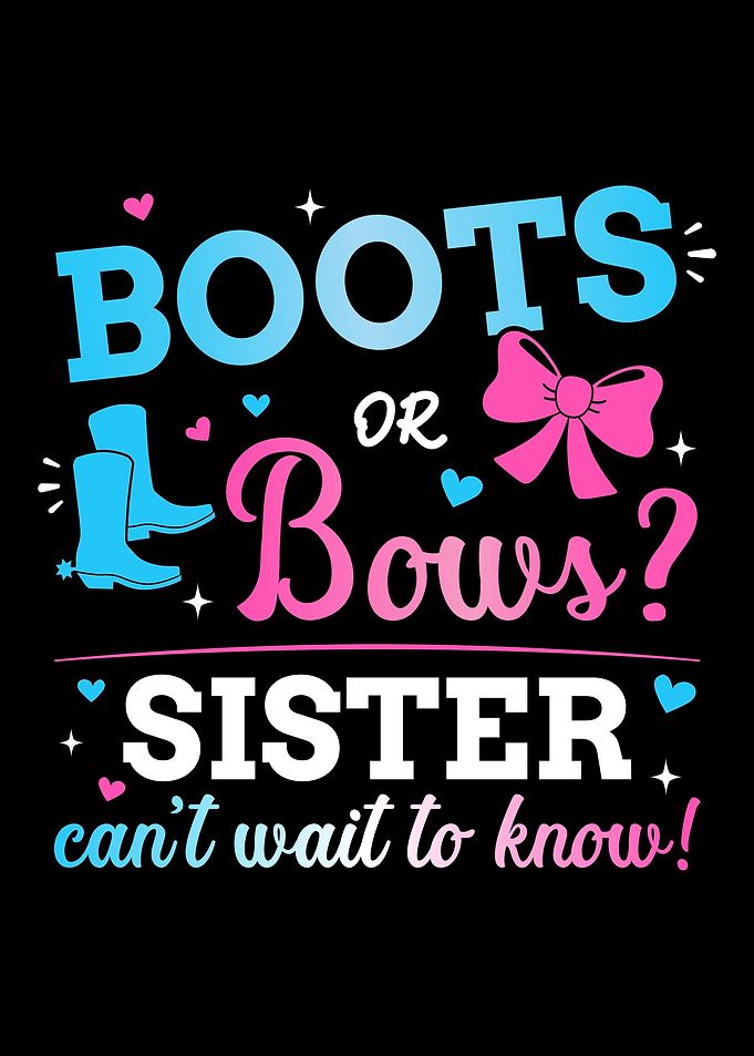 Gender reveal boots or bow