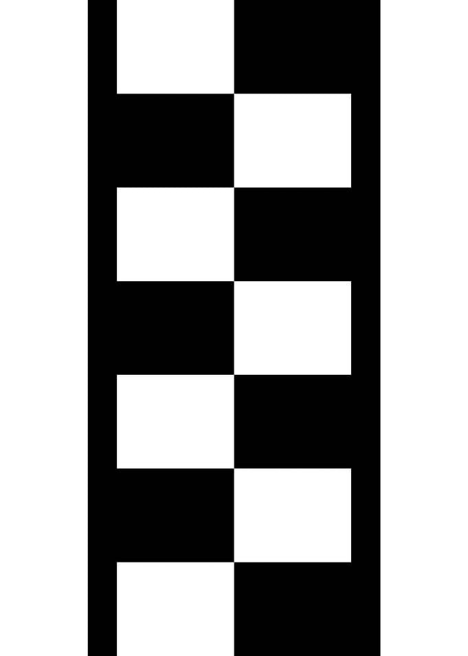 Checkered stripe wide zip