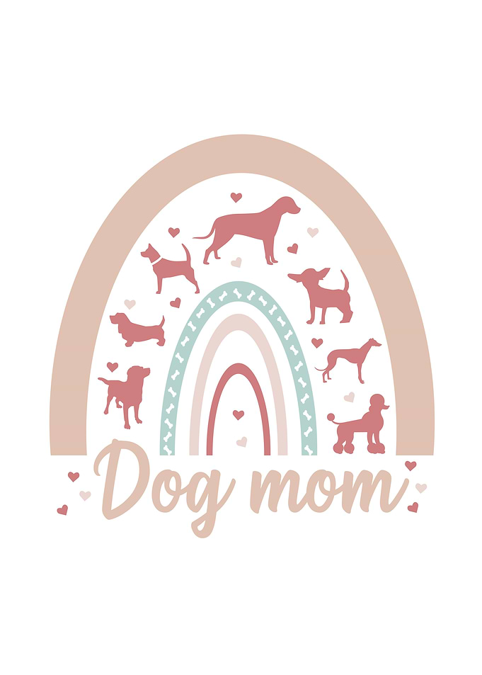 Dog Mom Boho Rainbow Puppy