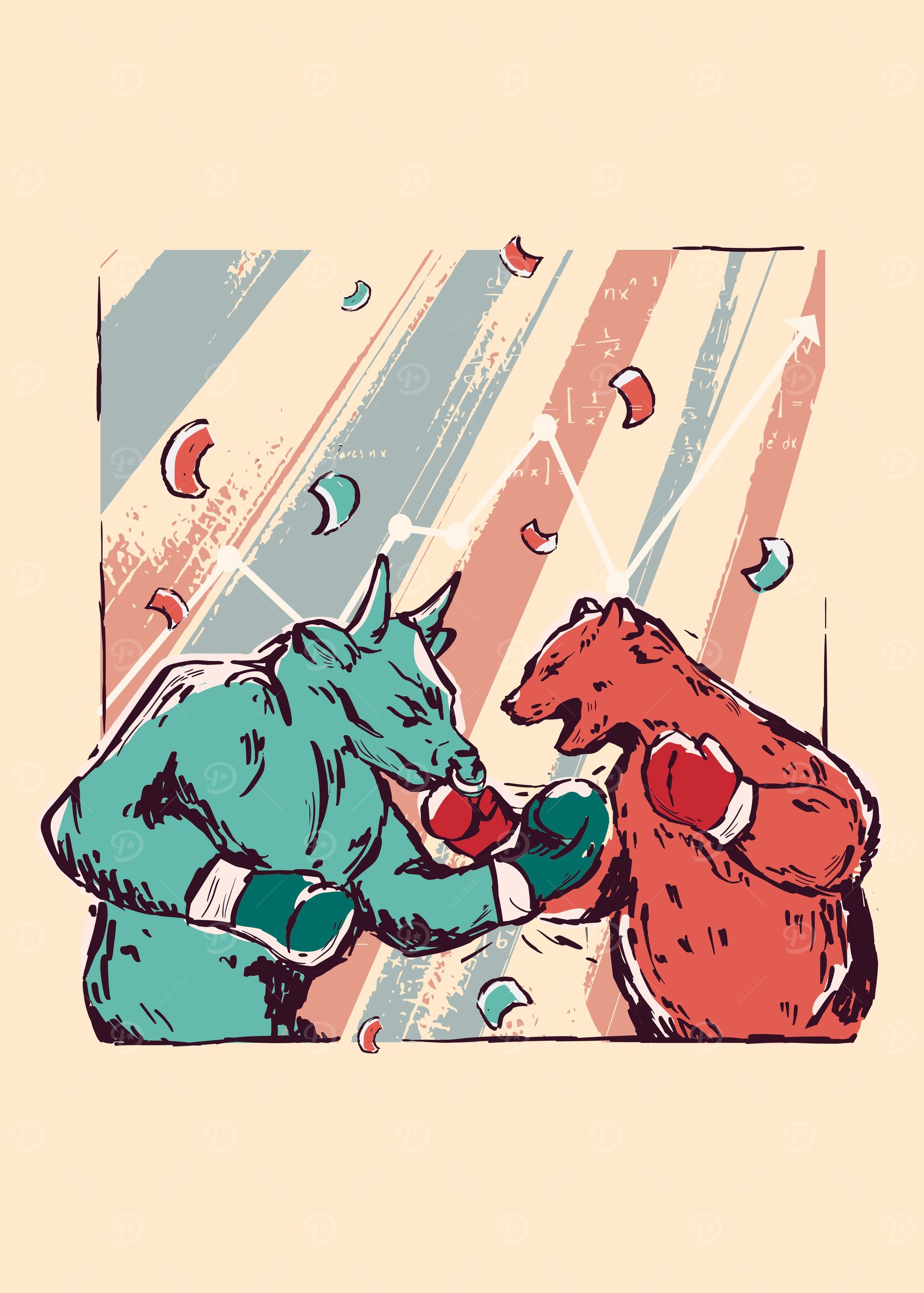 Bull and bear boxing