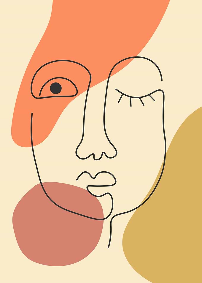 Colorful shapes face decor