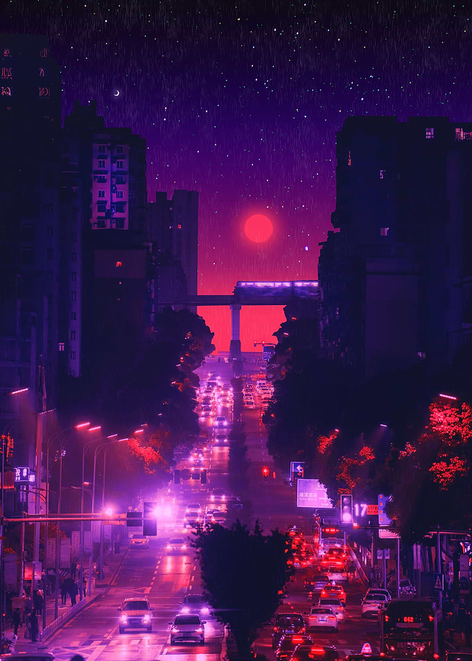Neon Rain City