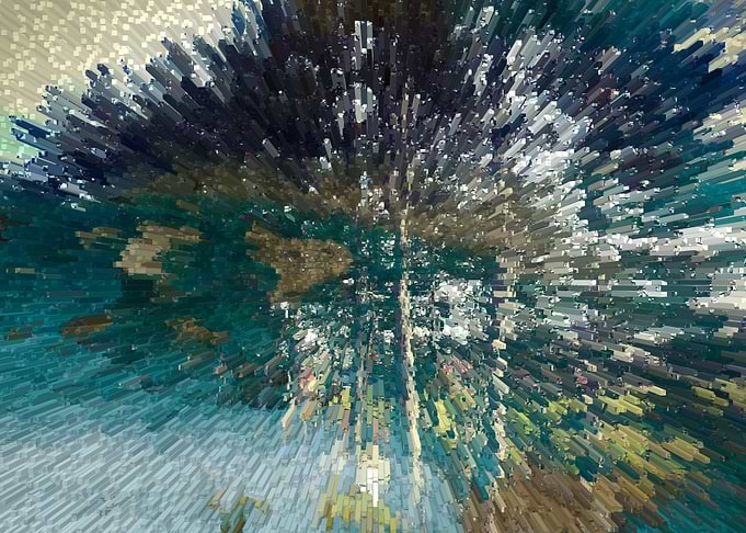 Abstract green blue forest