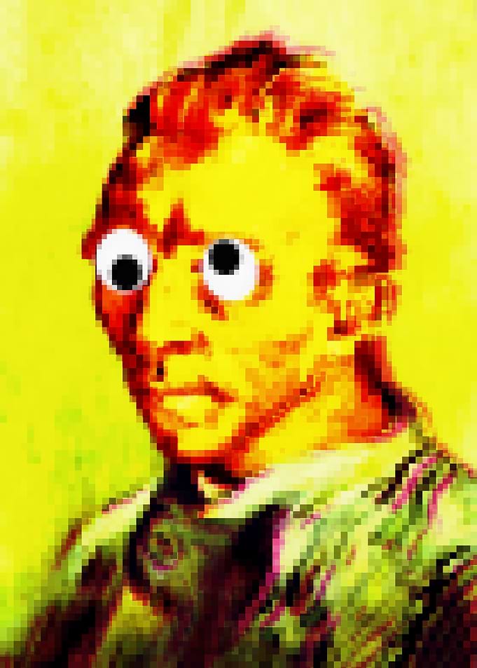 Pixel art Van Gogh self po