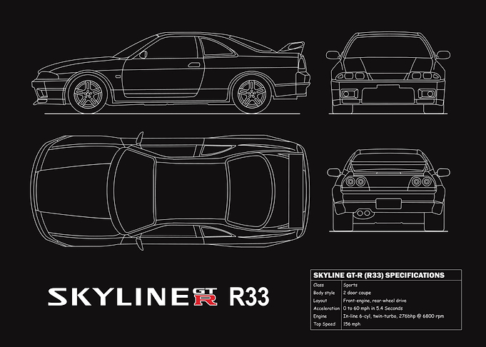Skyline R33 Blueprint