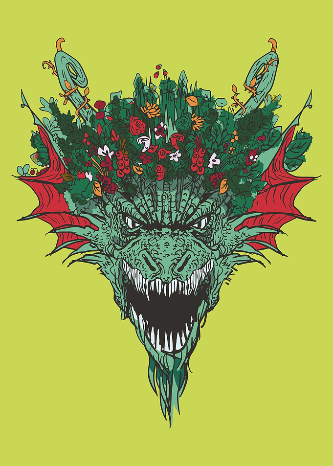 Dragon wearing crown