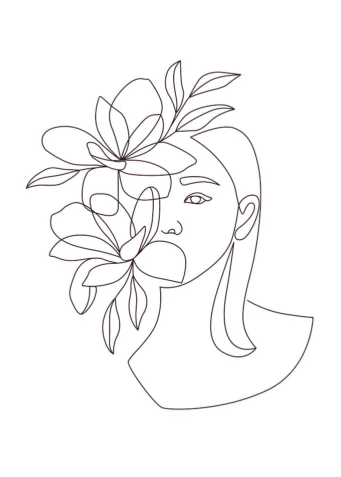 Cute woman with flowers