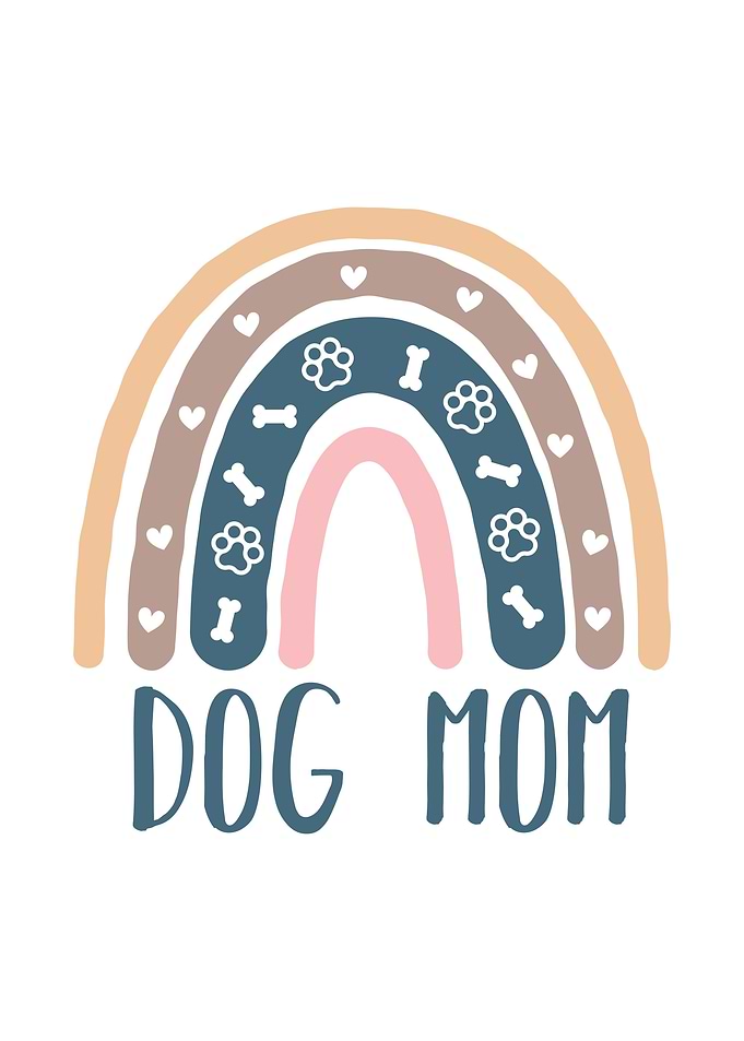 Cute Dog Mom Rainbow Dog