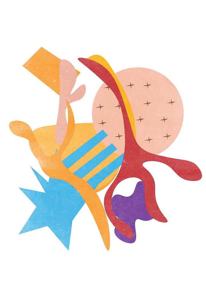 Abstract shape pink peach