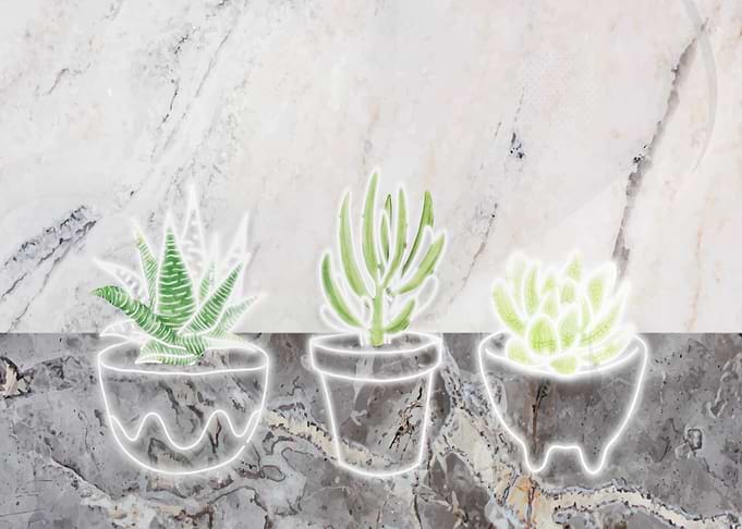 Green neon cactus