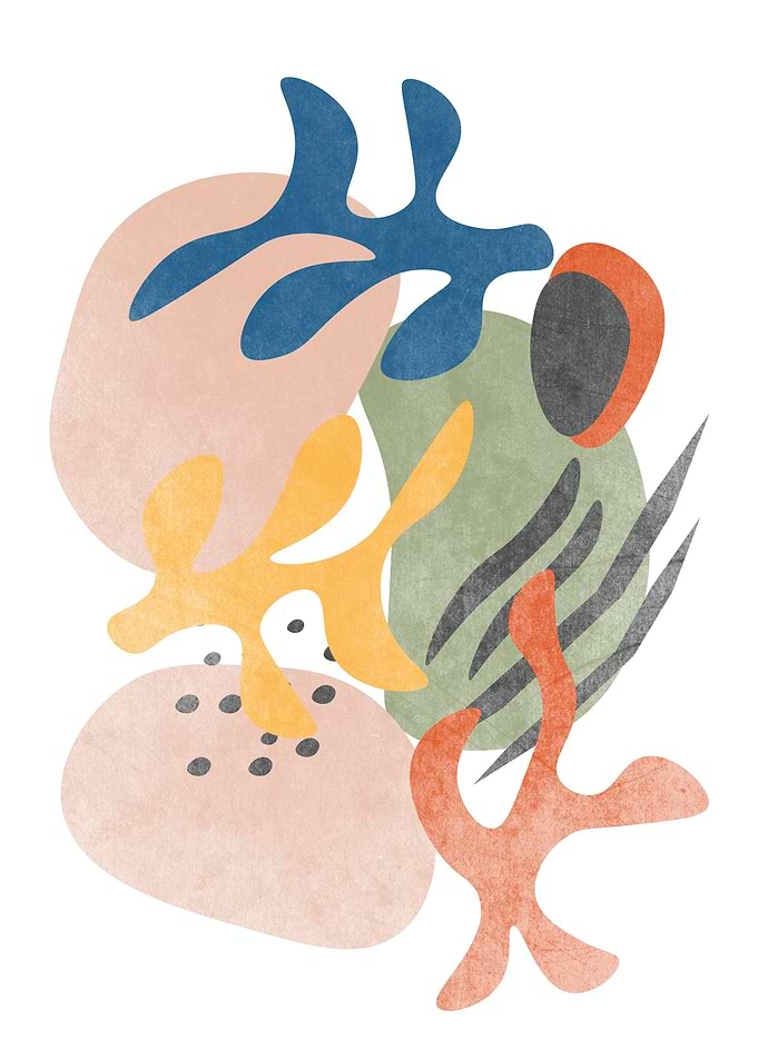 Abstract colored seaweed