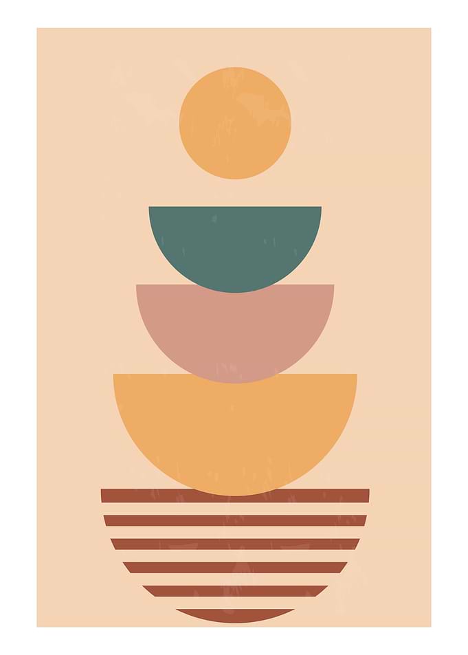 Geometric boho shape art