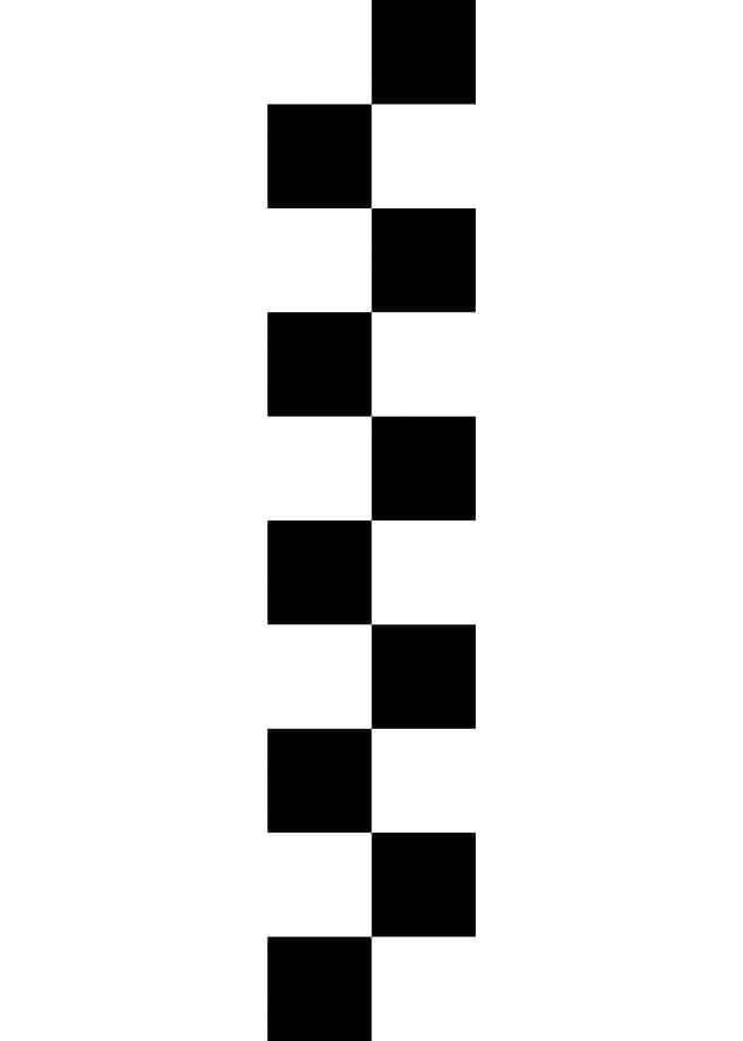 Checkered stripe zip patte
