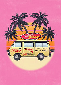 Surfer Boy Pizza Car