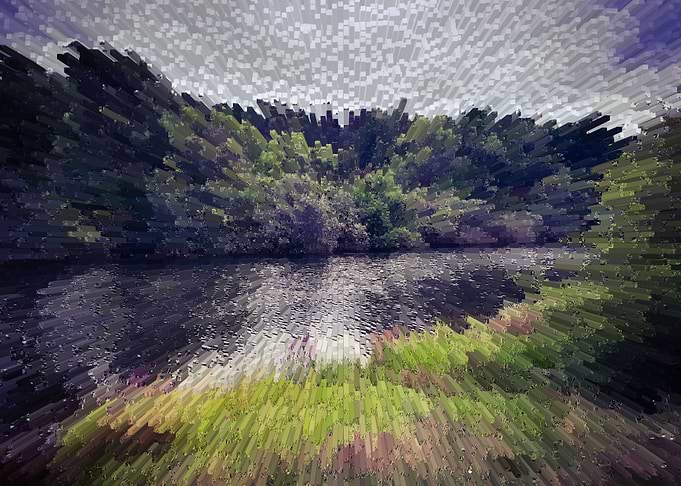 Abstract deep green river
