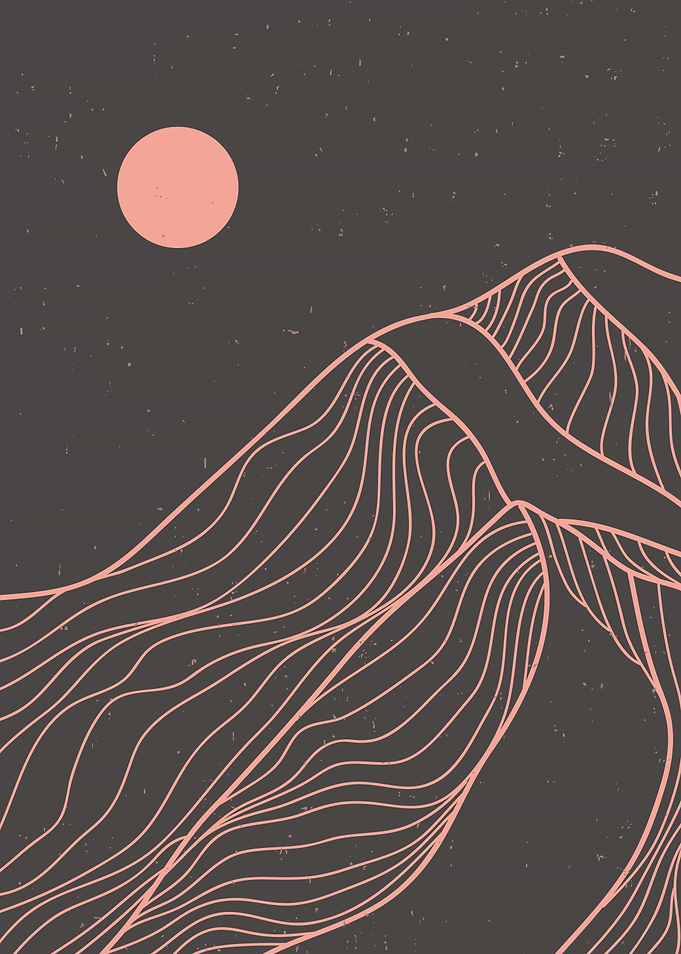 Abstract Mountain line art