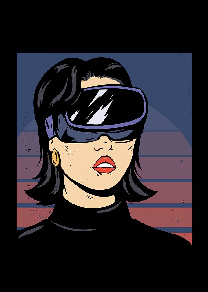 Woman with VR glasses