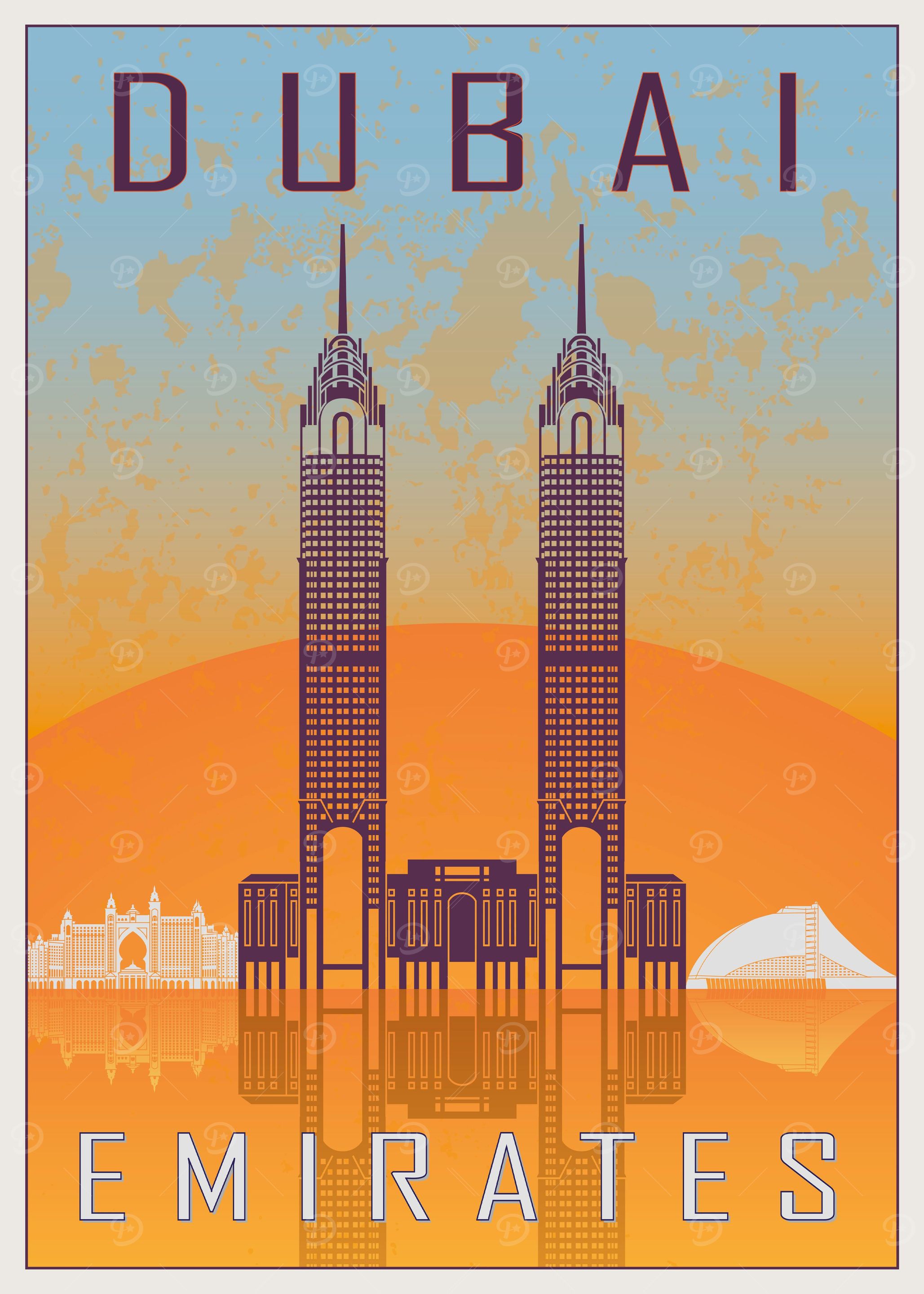Dubai vintage poster