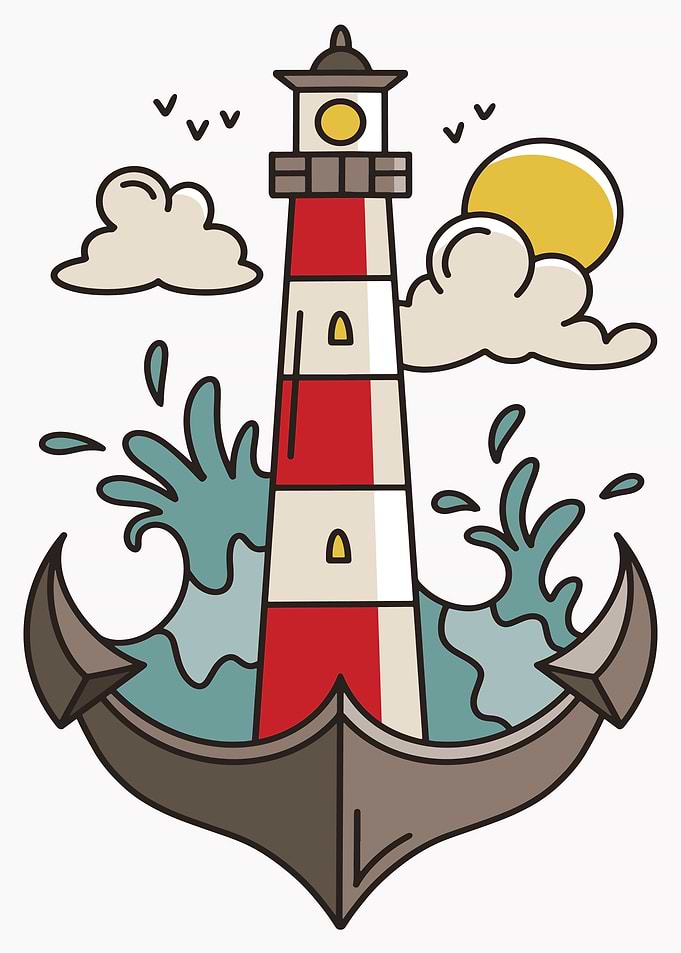Lighthouse anchor ocean