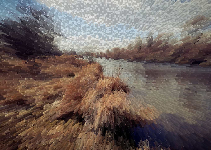 Abstract earthy fall river