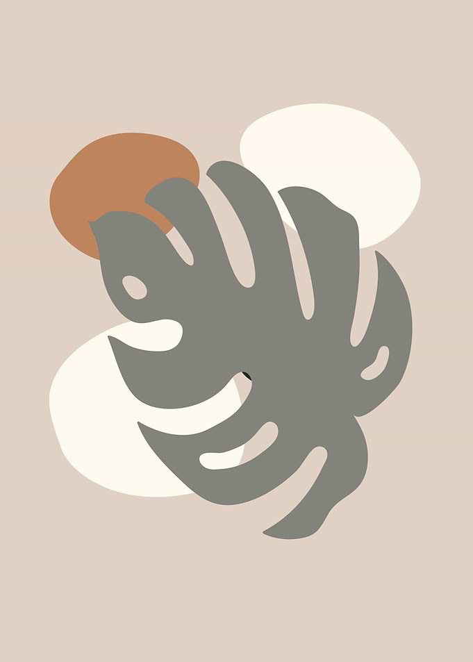 Monstera leaf modern art