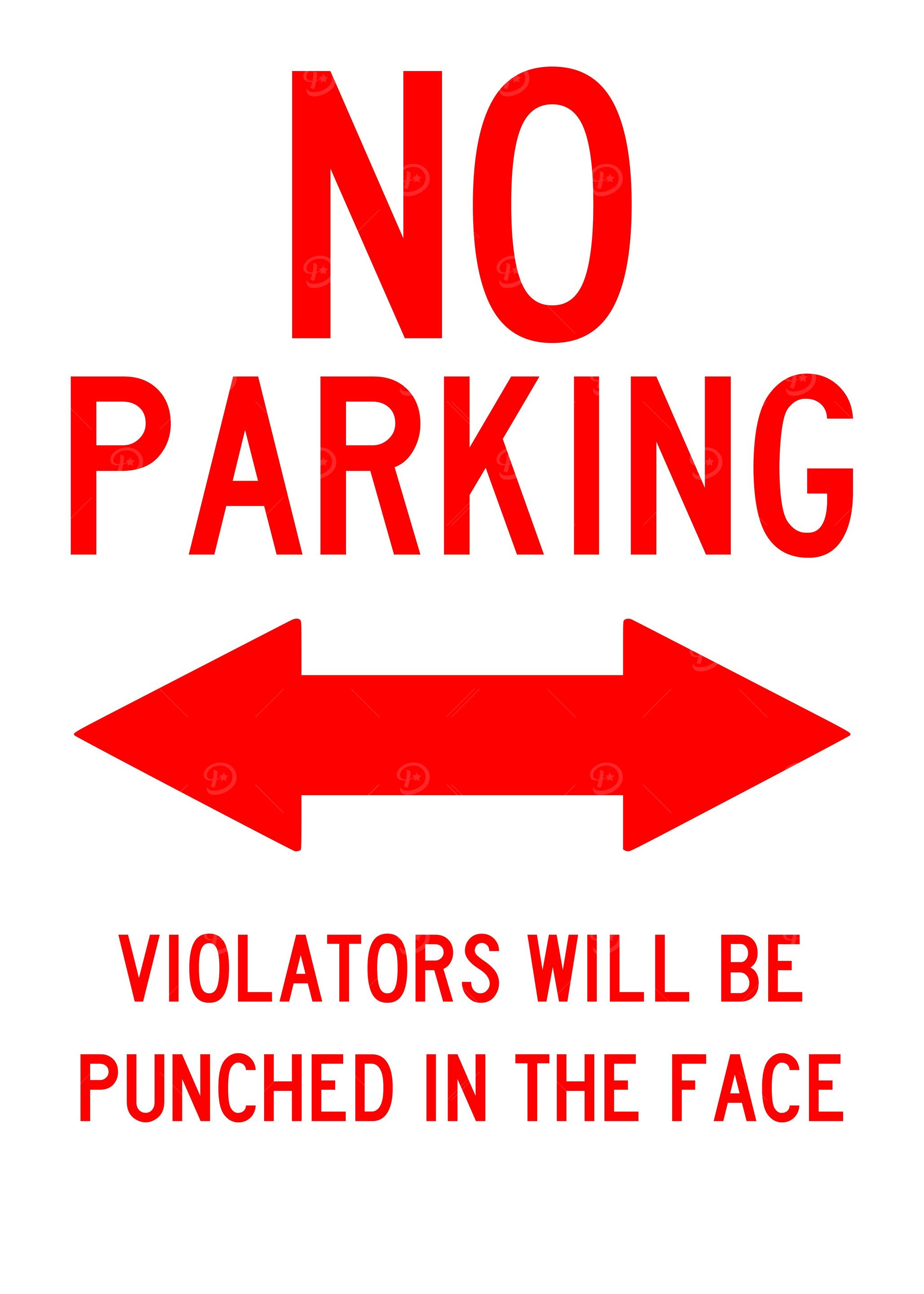 NO PARKING FUNNY Punch