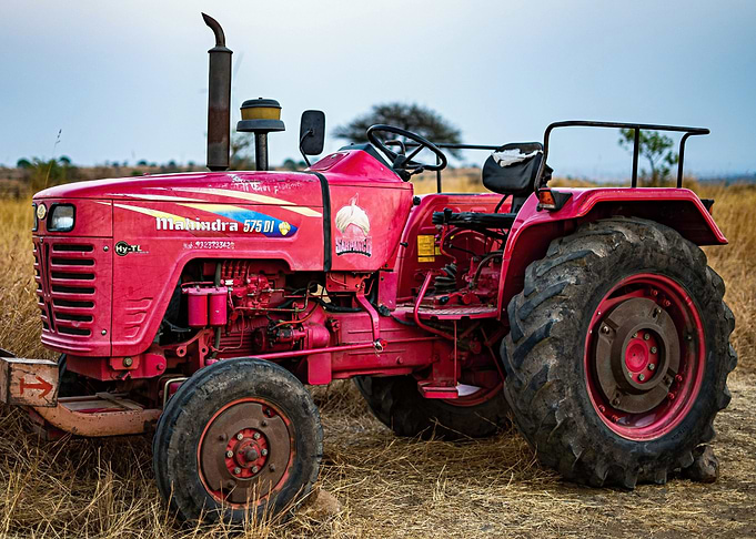 Red Mahindra tractor