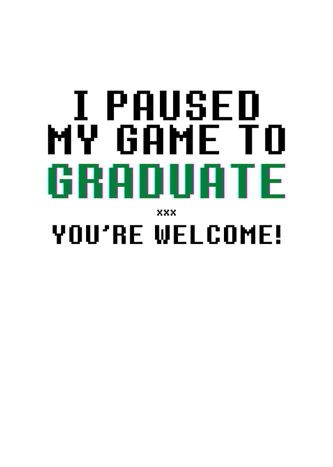 I Paused My Game To