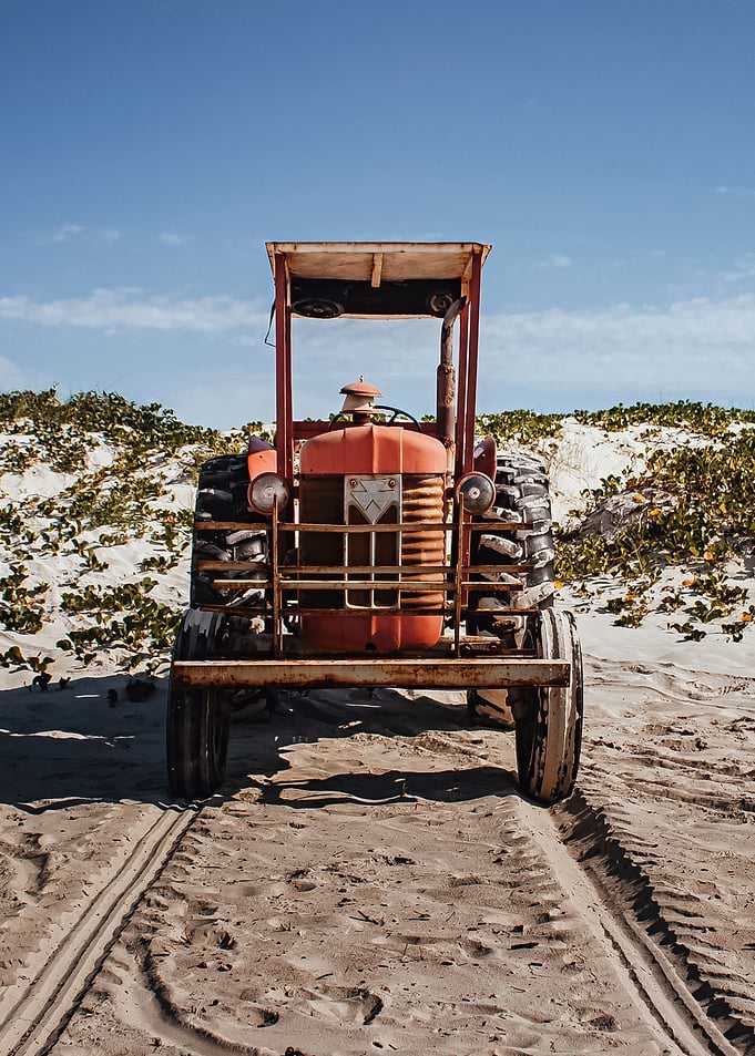 Old tractor in the dunes