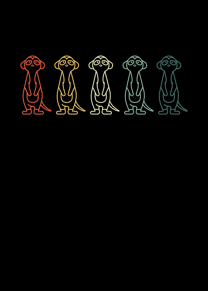 Cute baby meerkats retro