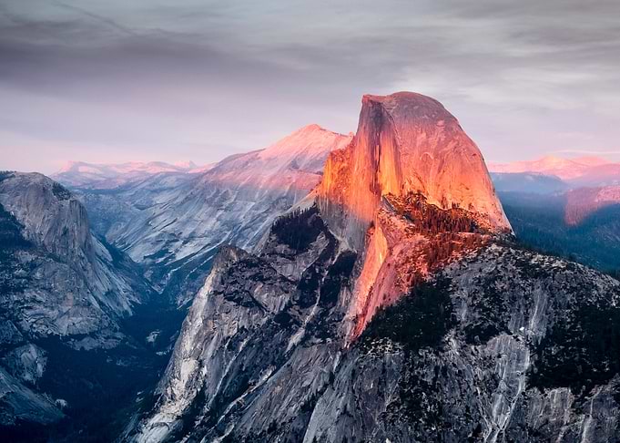 Half Dome Rock by Sunset