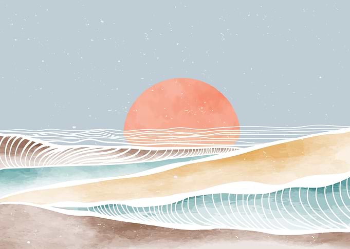 Mountain and ocean wave