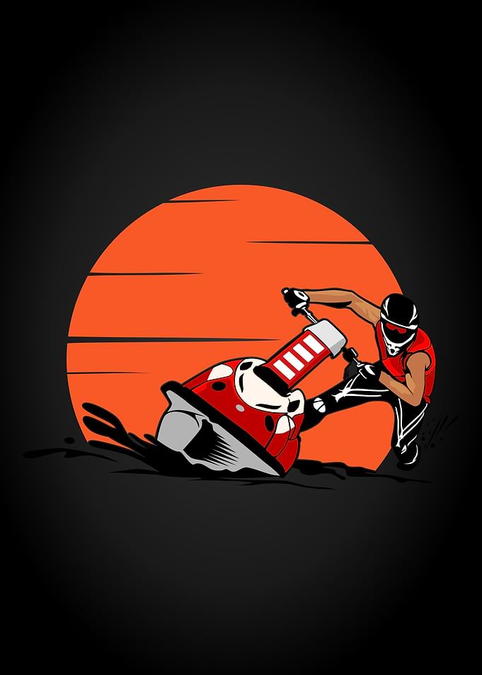 jetski illustrastion icon