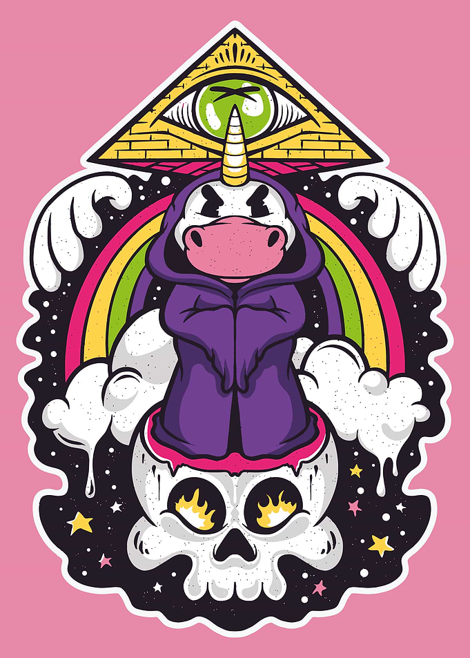 Unicorn illuminati cartoon