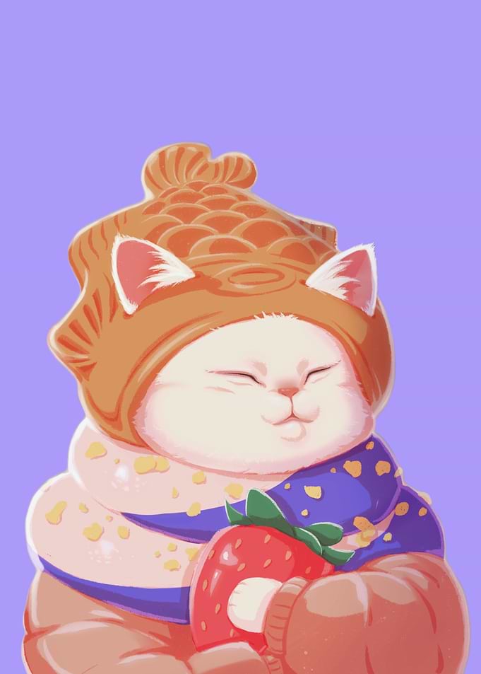Taiyaki Ube Ice Cream Cat