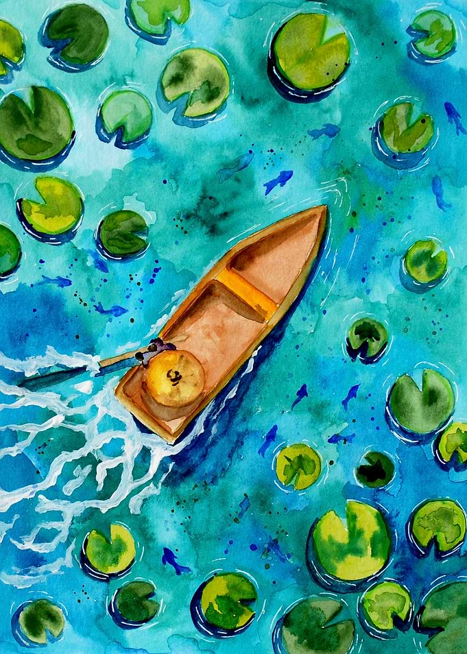 Boat on Turquoise Lake