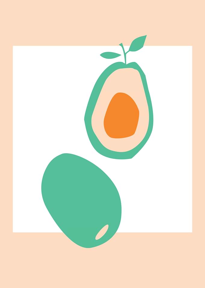Avocado fruit kitchen art