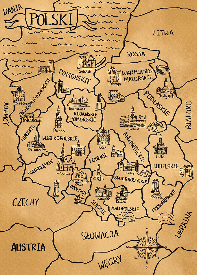 Polska zabytkowa mapa