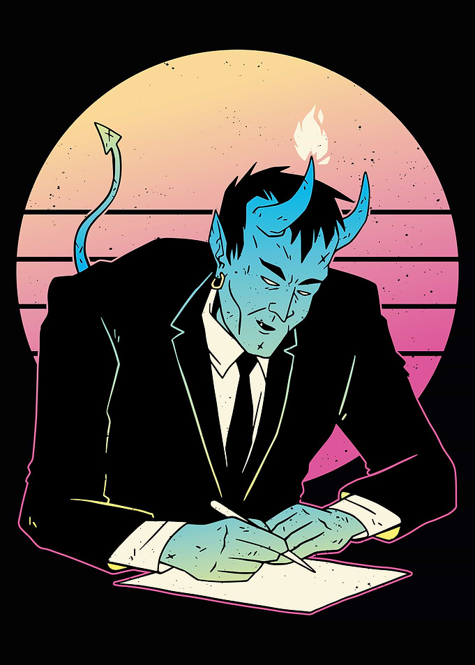 Vaporwave demon
