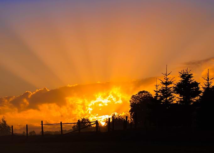 Sunrise in the sky