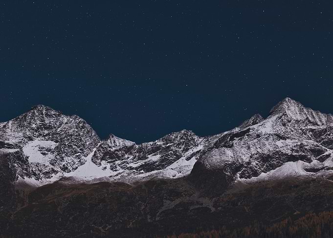 The Rocks by starry Sky