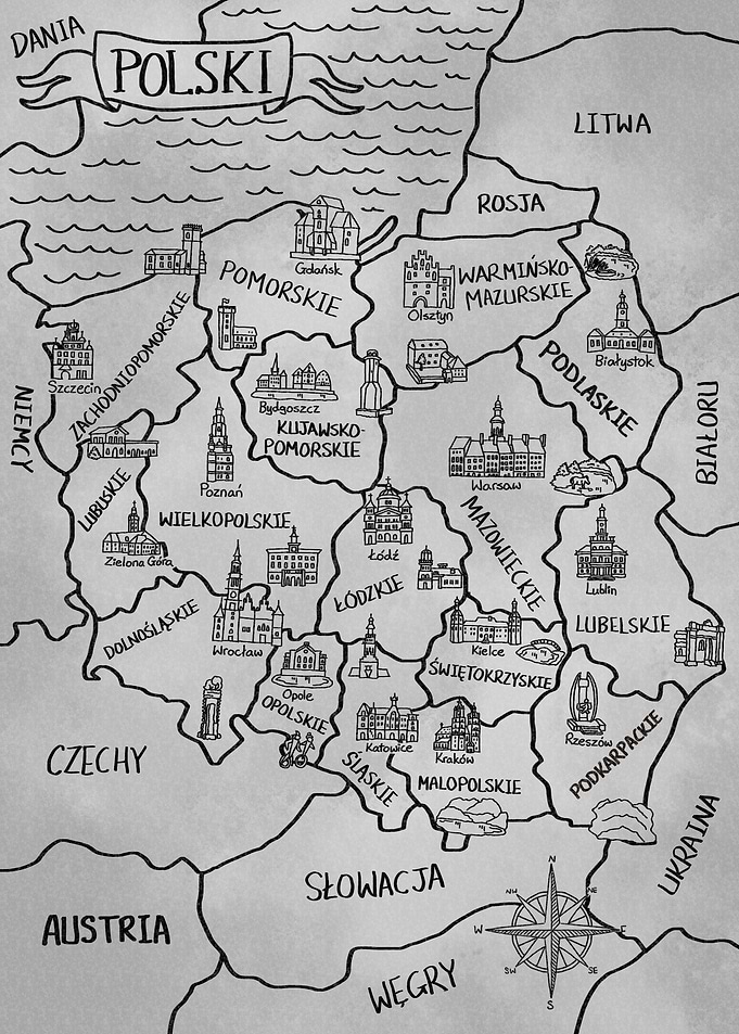 Polska szara mapa
