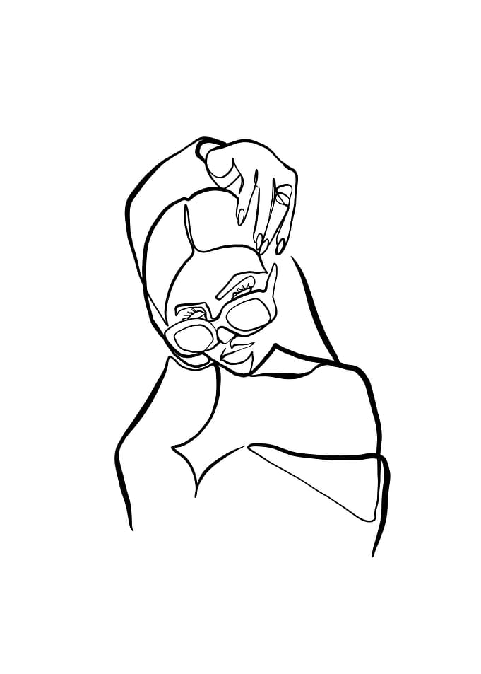 Woman Face One Line